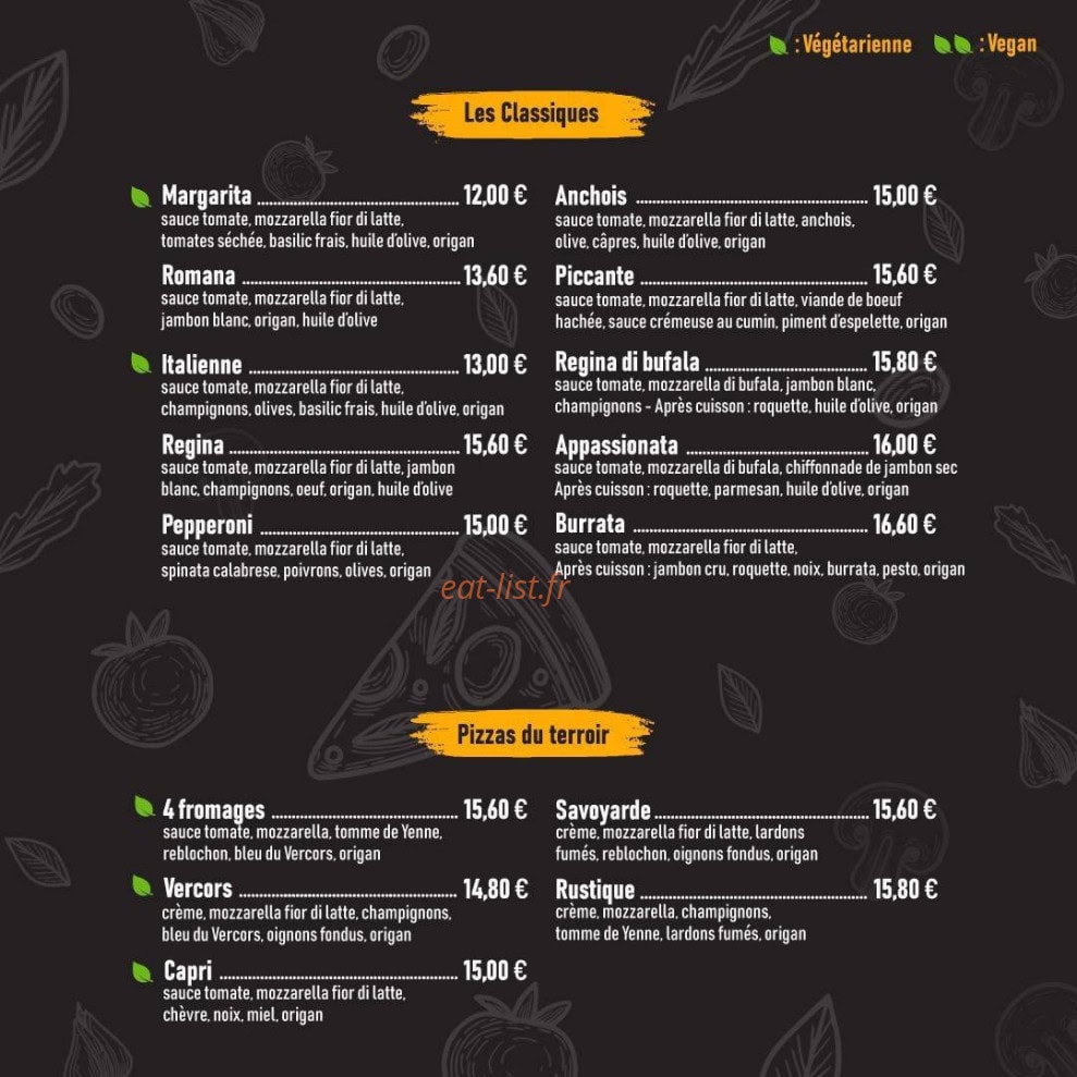 Pizz'O Lac — carte page 1