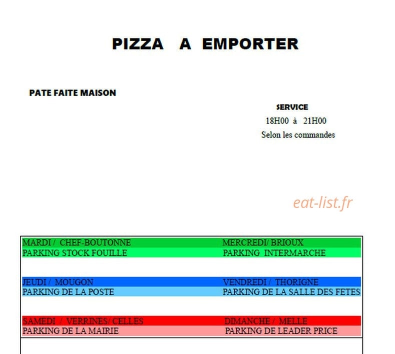 Pizza 66 — carte page 1