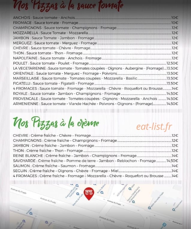 Pizza à l'ancienne — carte page 1