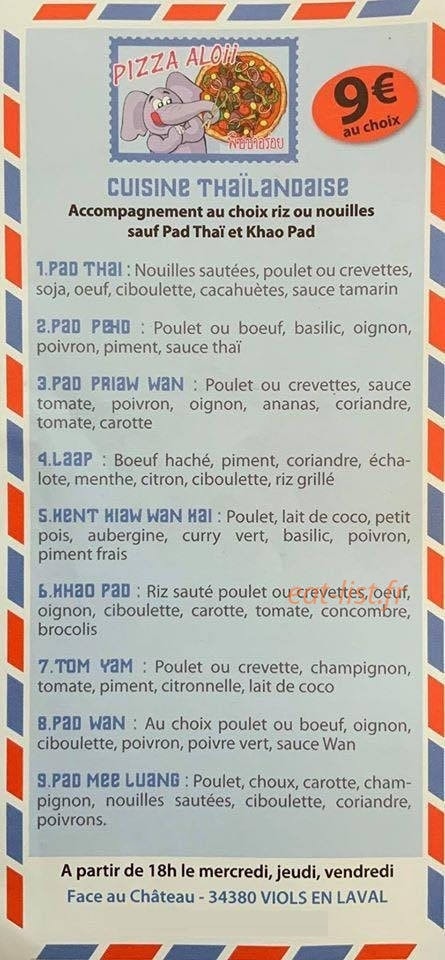 Pizza Aloïï — carte page 1