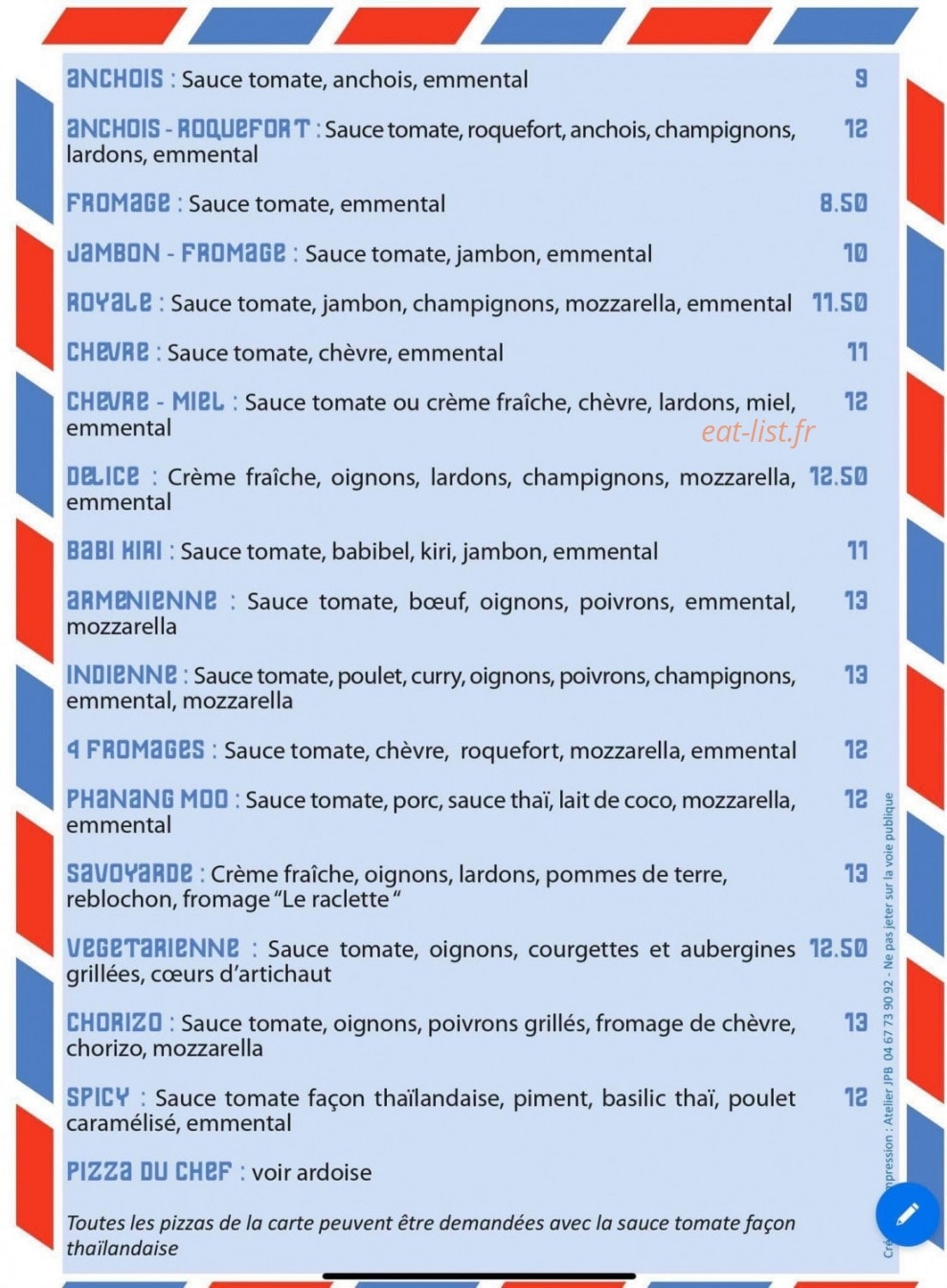 Pizza Aloïï — carte page 2