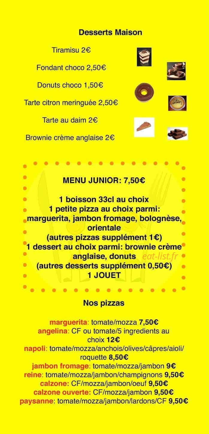 Pizza Angelina — carte page 2