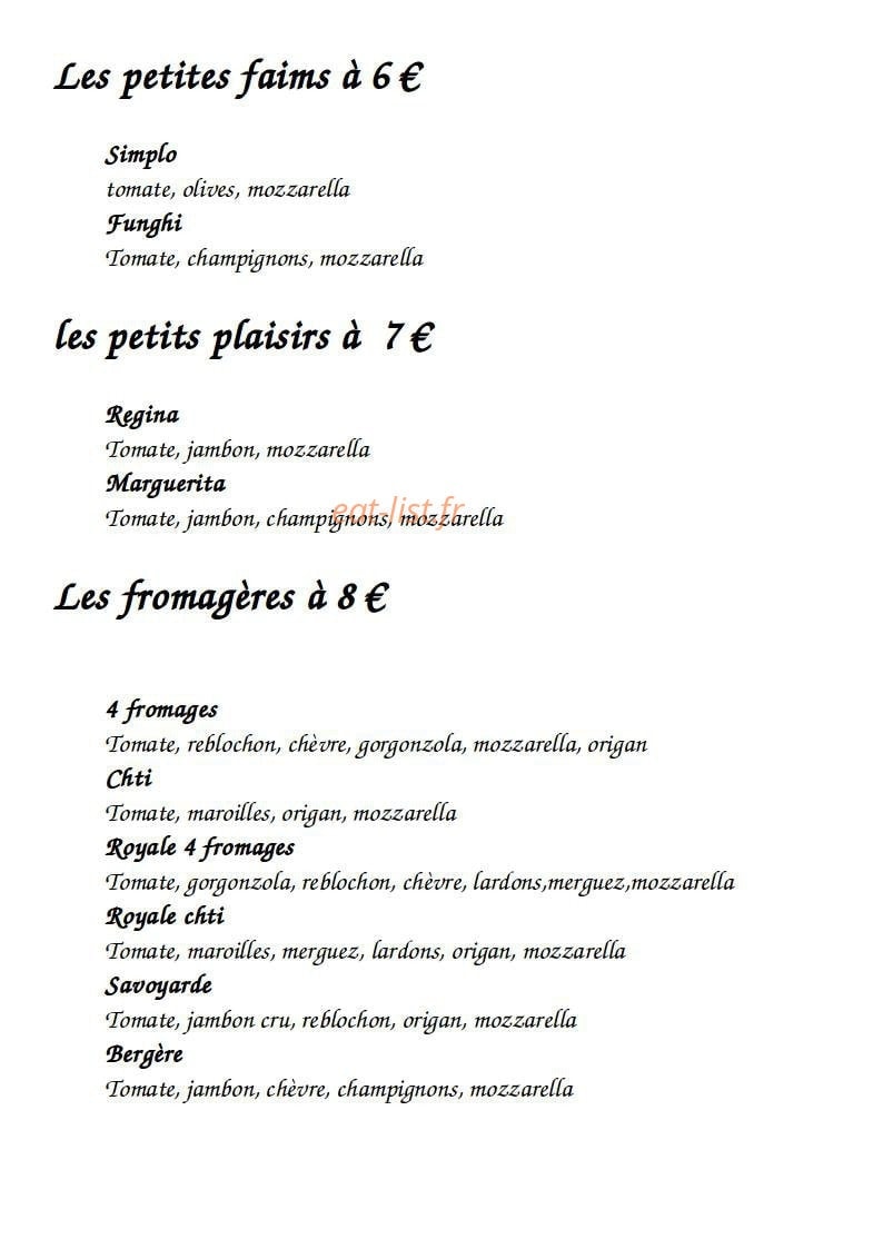 Pizza Angelo — carte page 1