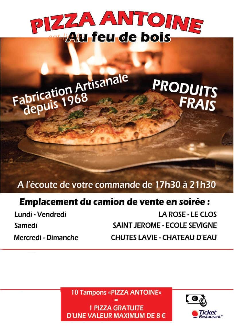 Pizza Antoine — carte page 1