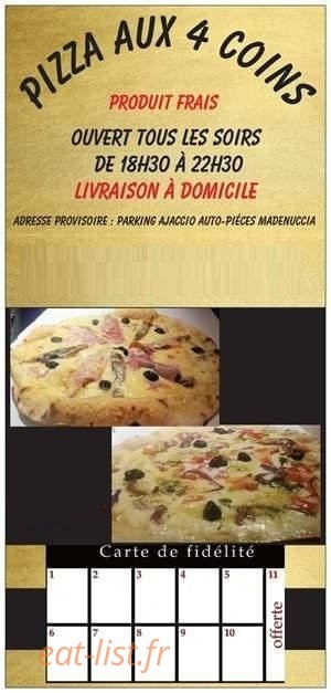 Pizza Aux 4 Coins — carte page 1