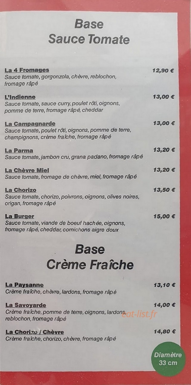 Pizza Batail — carte page 2
