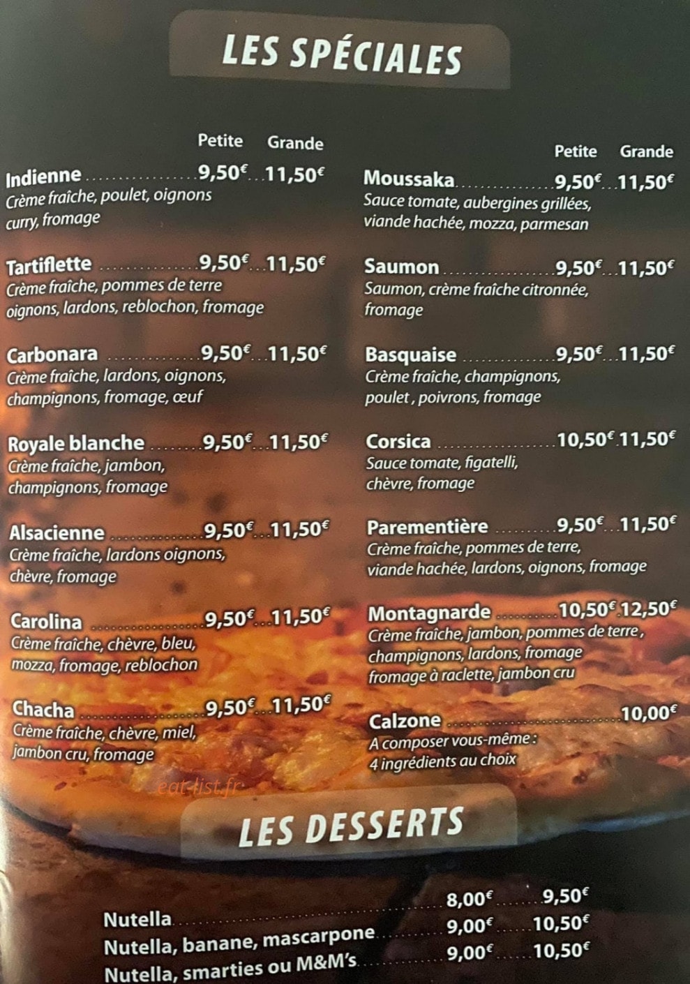 Pizza’Bella — carte page 2
