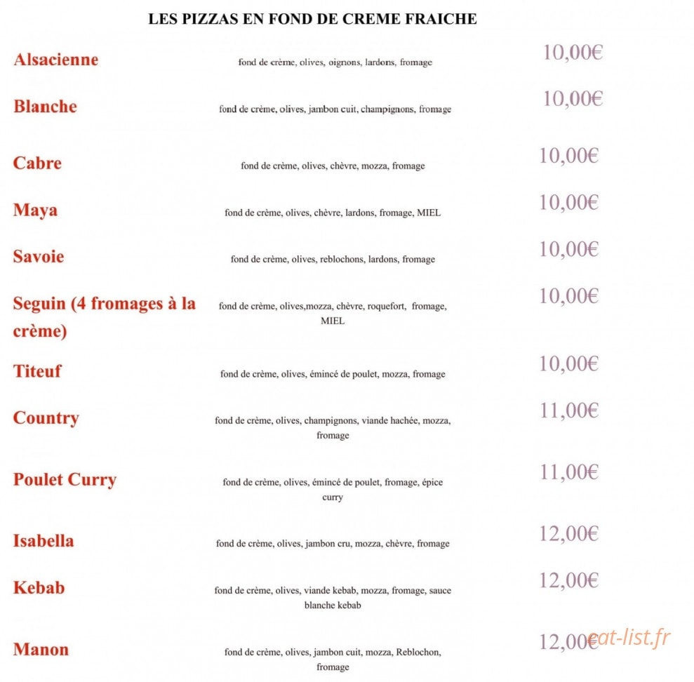 Pizza berard — carte page 3
