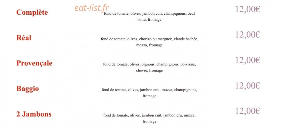 Pizza berard — carte page 7