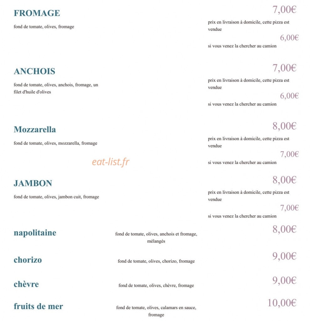 Pizza berard — carte page 4