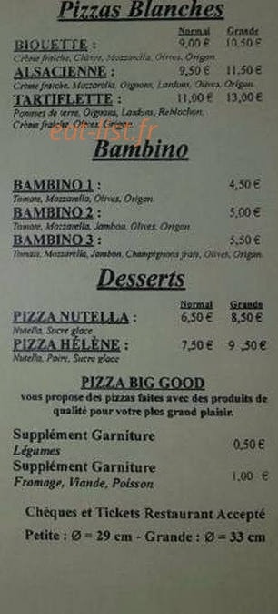 Pizza big good — carte page 3