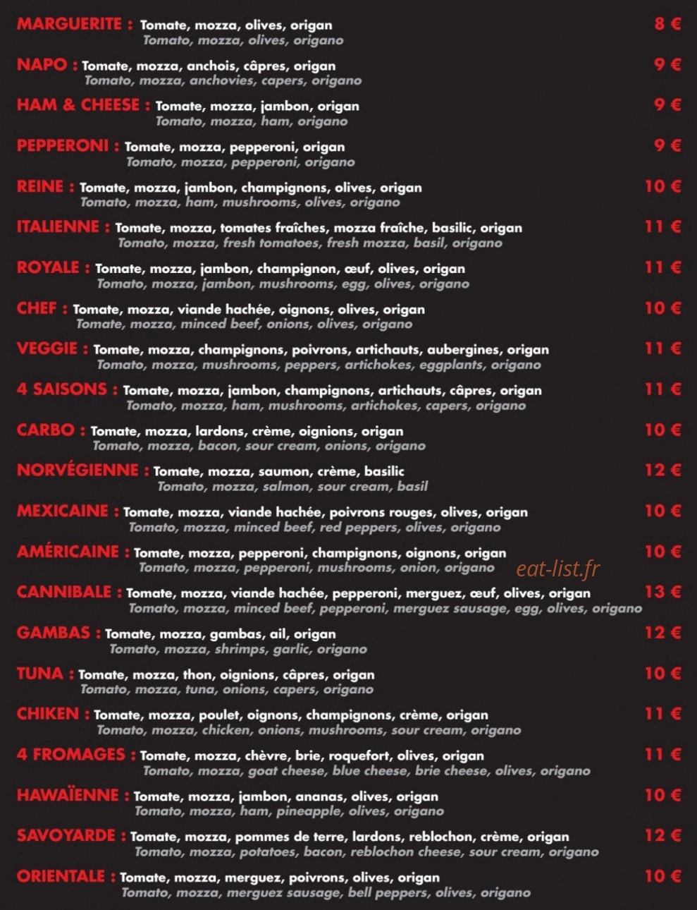 Pizza Box — carte page 2