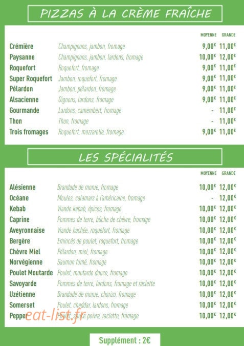 Pizza Bruno — carte page 3
