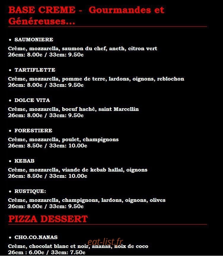 Pizza Calypso — carte page 4