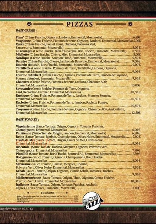 Pizza Cash — carte page 2