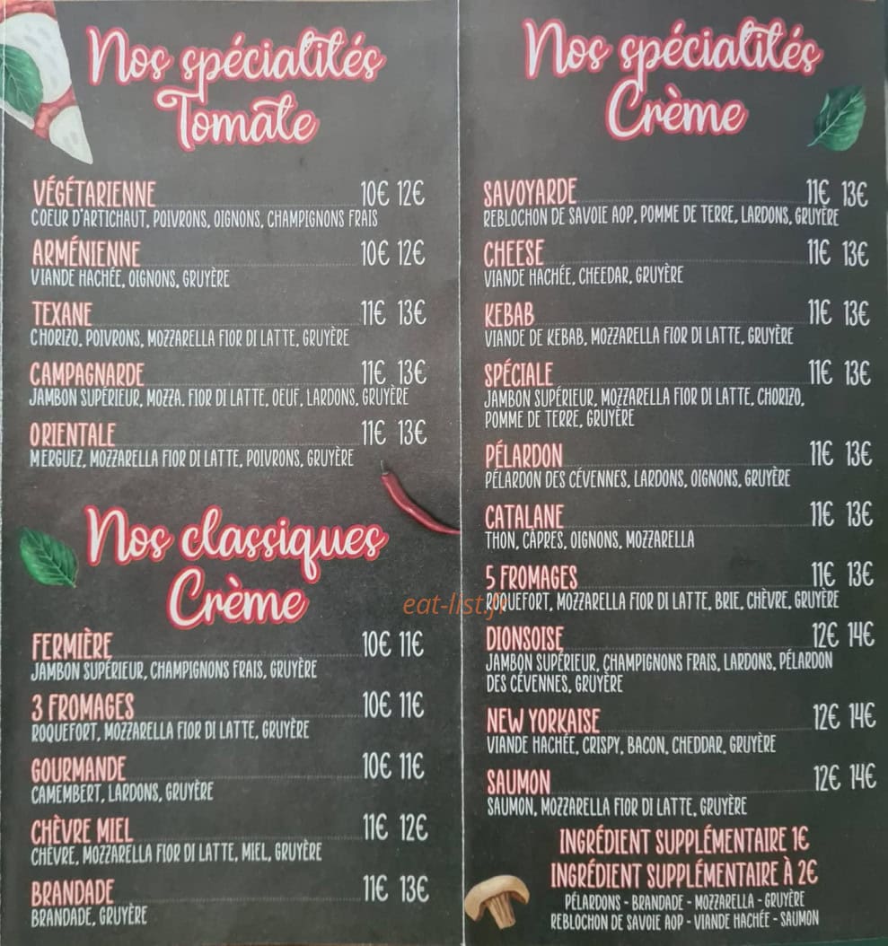 Pizza charly — carte page 2