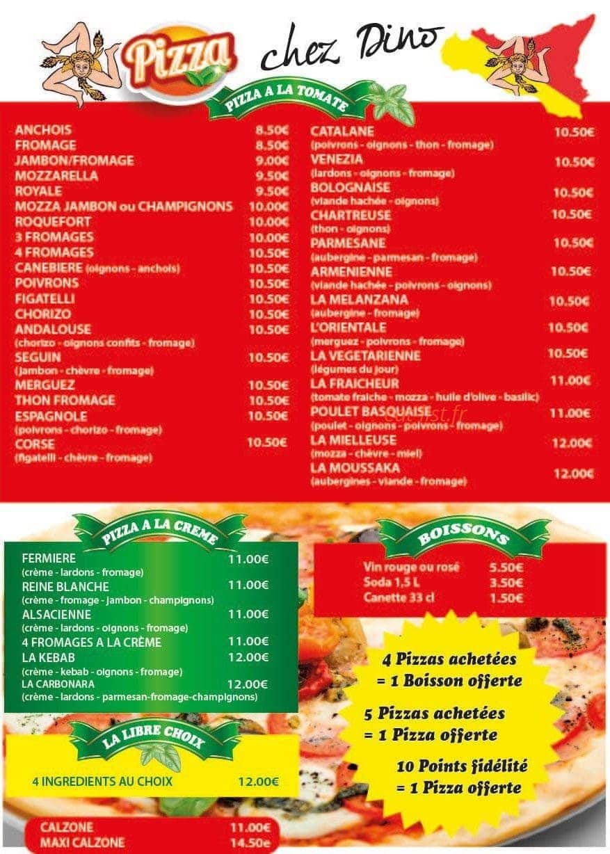 Pizza chez dino — carte page 2