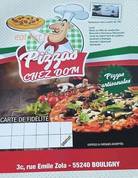 Pizza chez dom — carte page 1