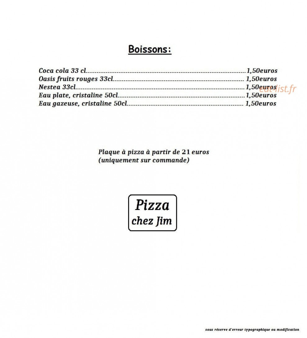 Pizza chez Jim — carte page 2