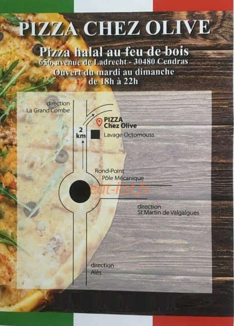 Pizza Chez Olive — carte page 1