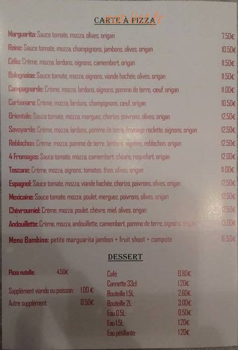 Pizza cilou — carte page 2