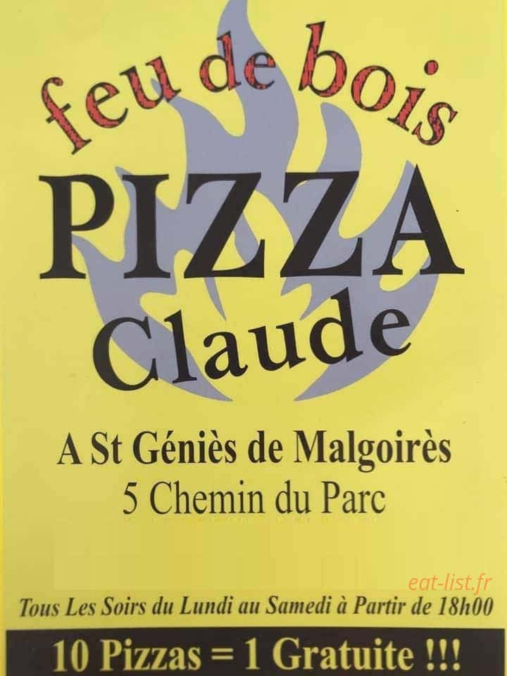 Pizza Claude — carte page 1