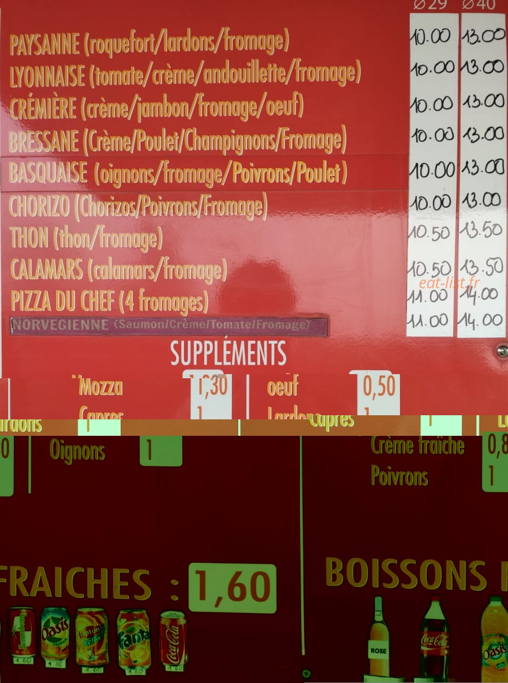 Pizza Coulou — carte page 2