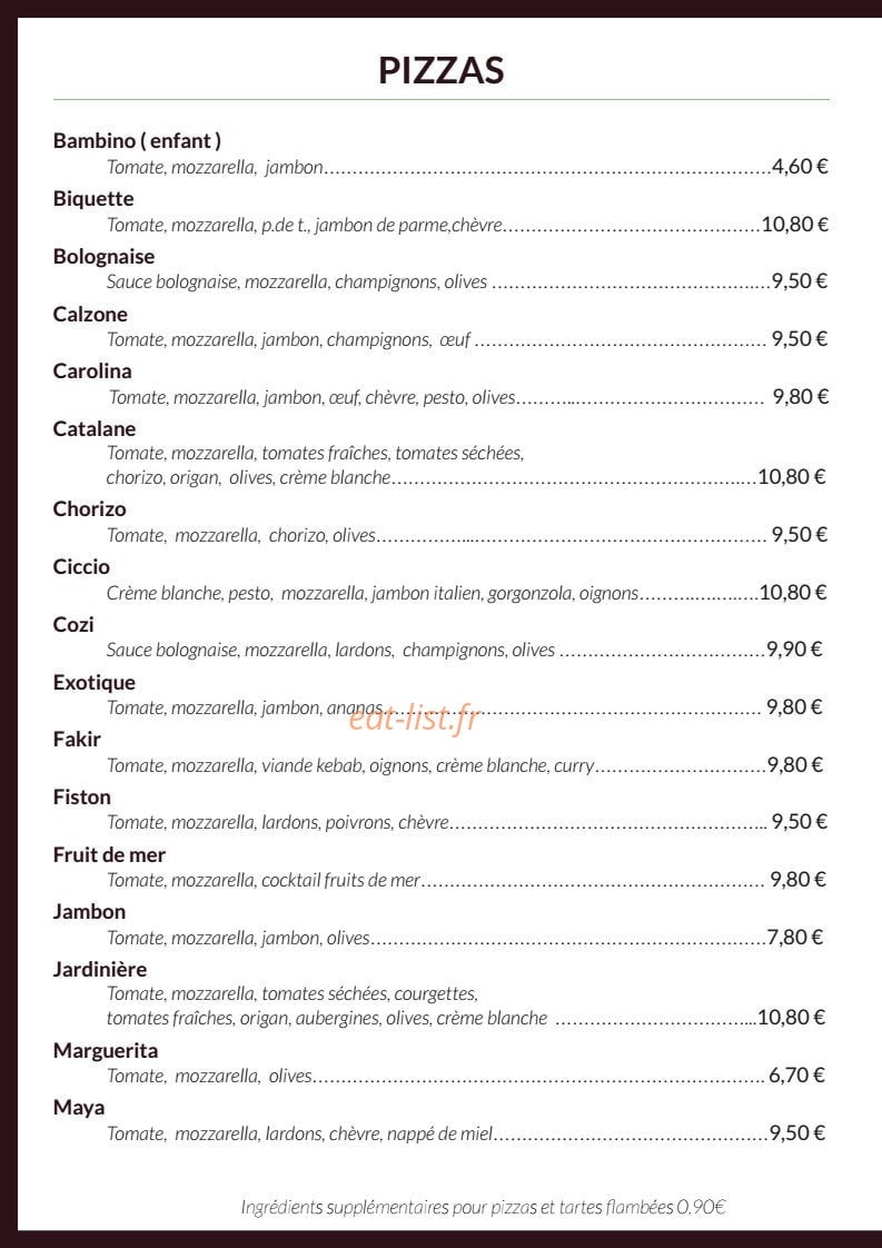 Pizza Cozi — carte page 2