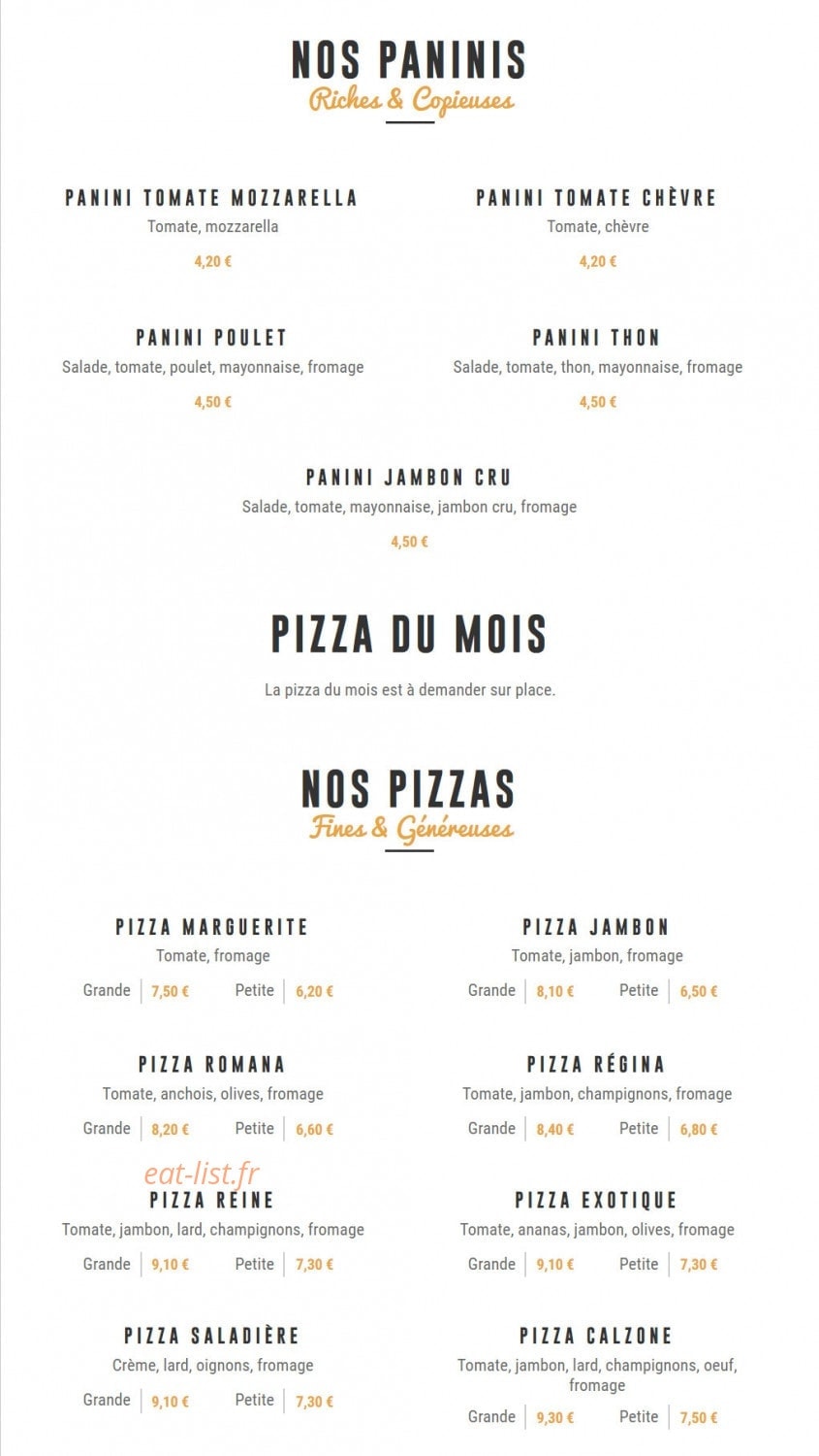 Pizza Cyril — carte page 2