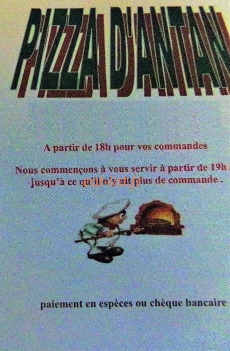 Pizza d'Antan — carte page 1