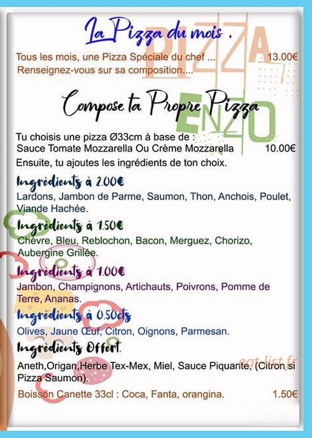 Pizza D'Enzo — carte page 3