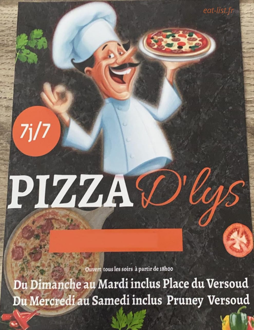 Pizza D'Lys — carte page 1