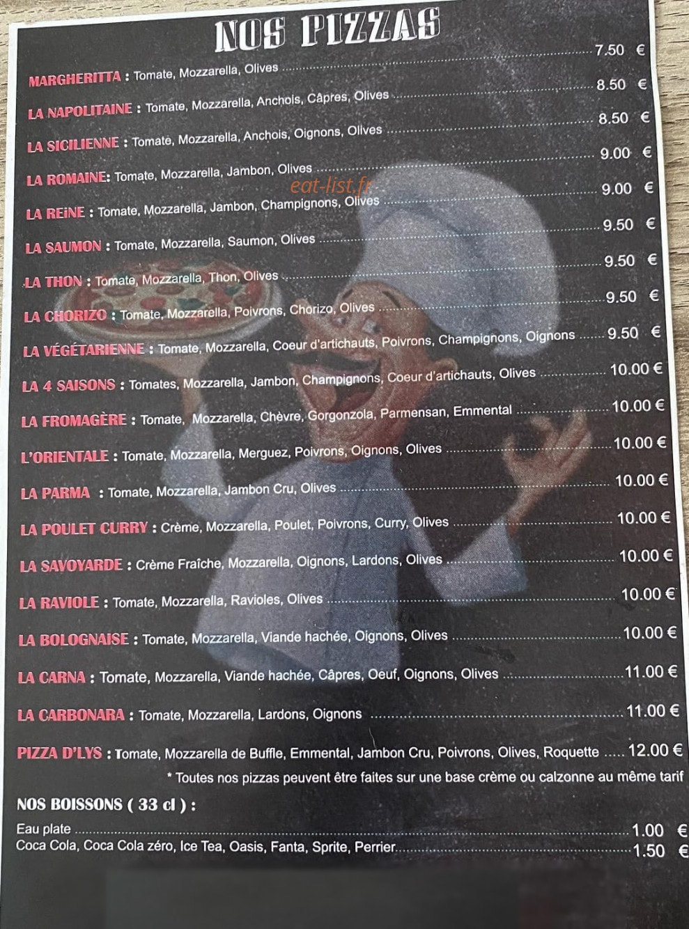 Pizza D'Lys — carte page 2