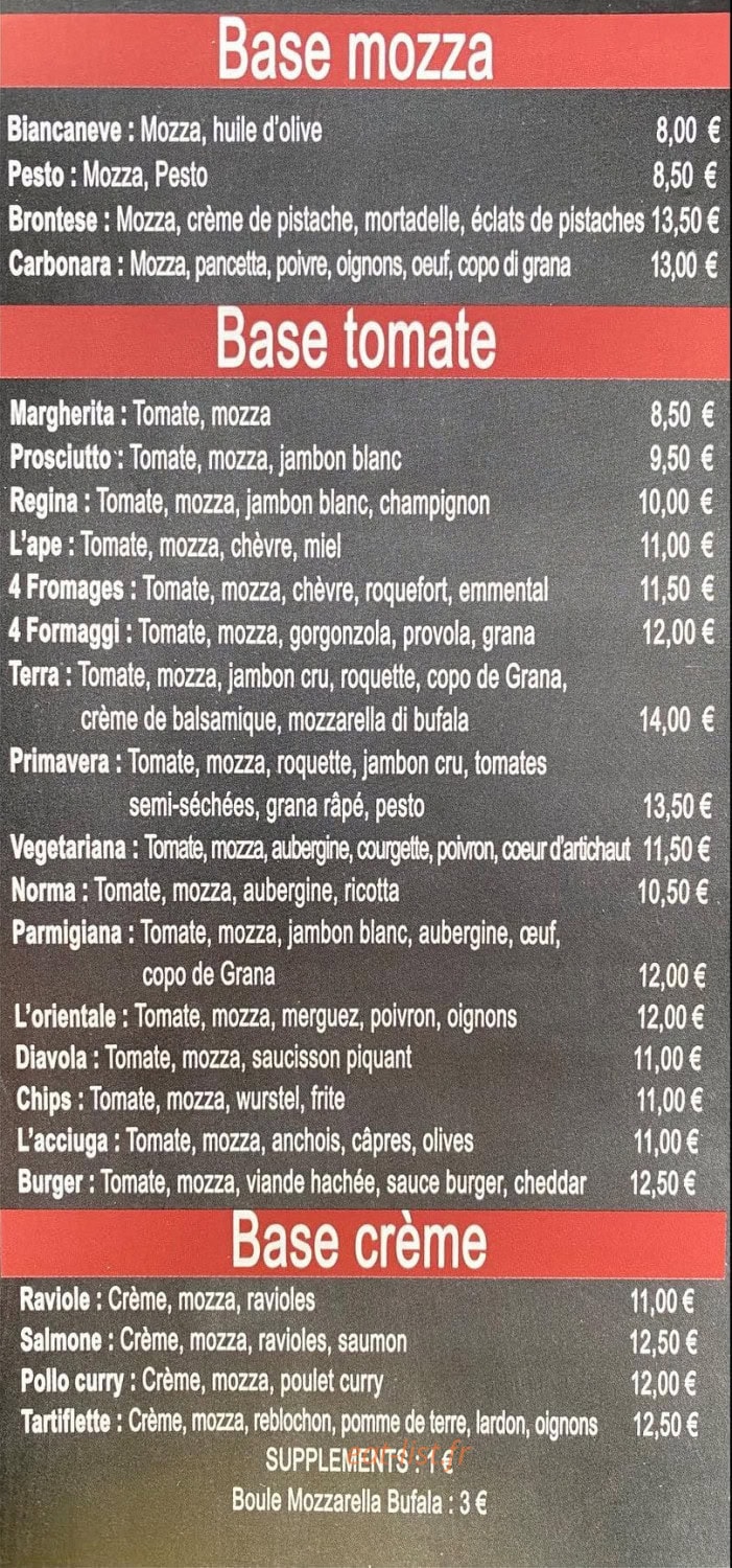 Pizza Da Sangrigoli — carte page 1