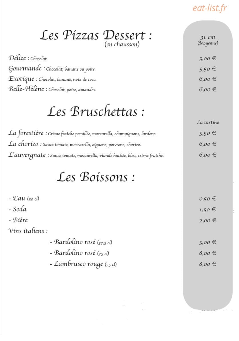 Pizza Daisy'R — carte page 4