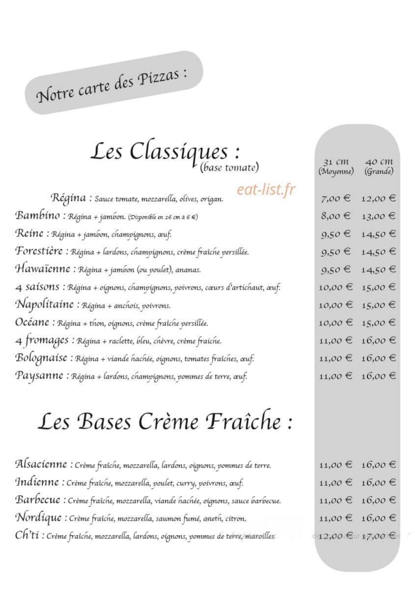 Pizza Daisy'R — carte page 2