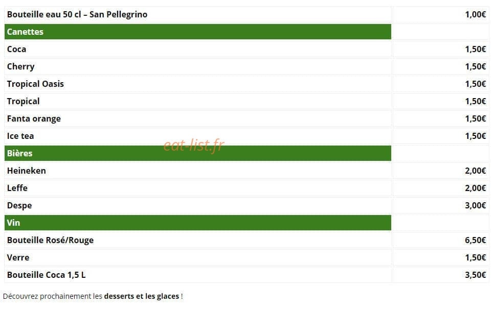 Pizza Dany — carte page 3