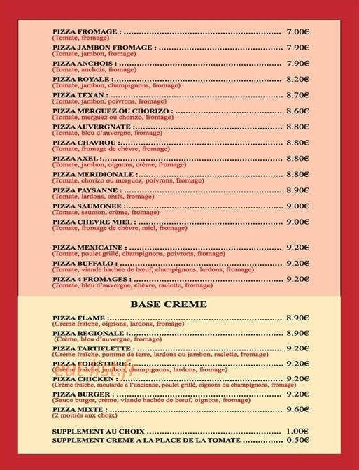 Pizza dé 6 — carte page 2
