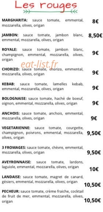 Pizza de la Mamma — carte page 2