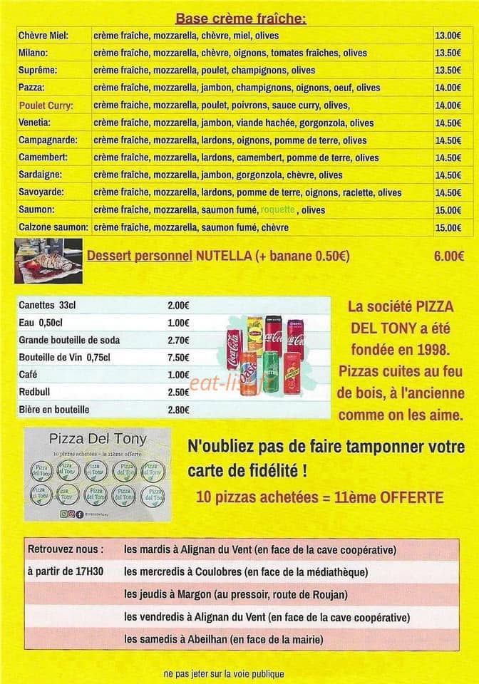 Pizza Del Tony — carte page 2