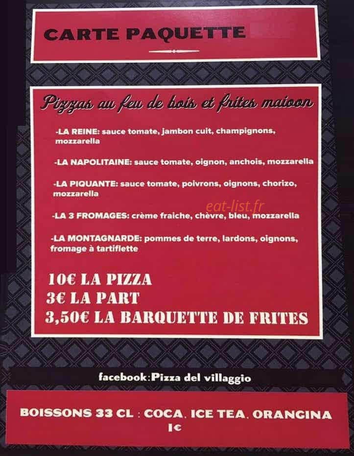 Pizza Del Villaggio — carte page 1