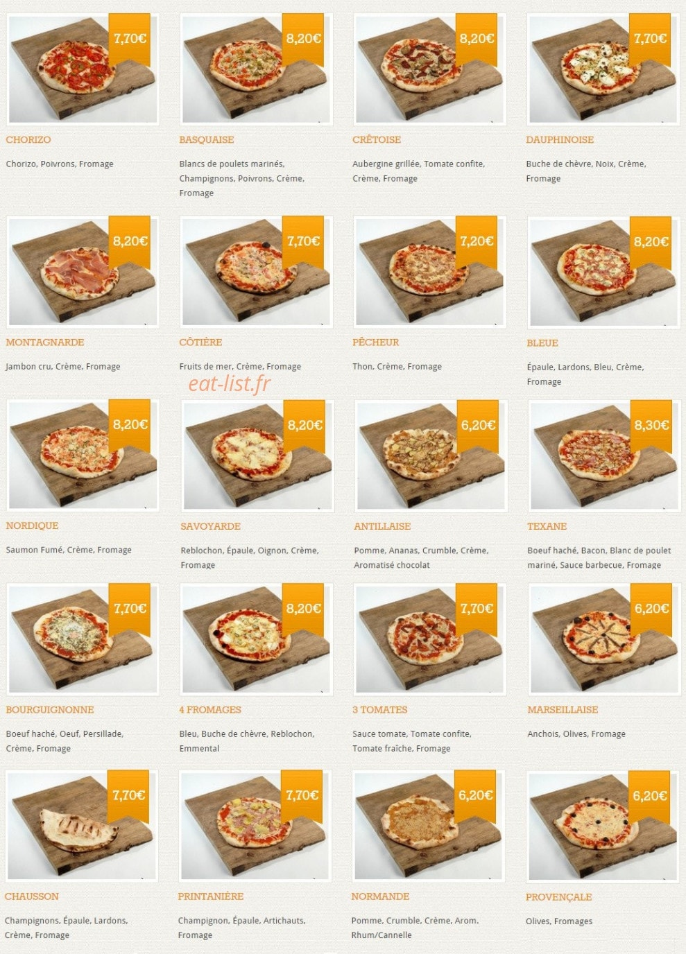 Pizza Délice — carte page 2