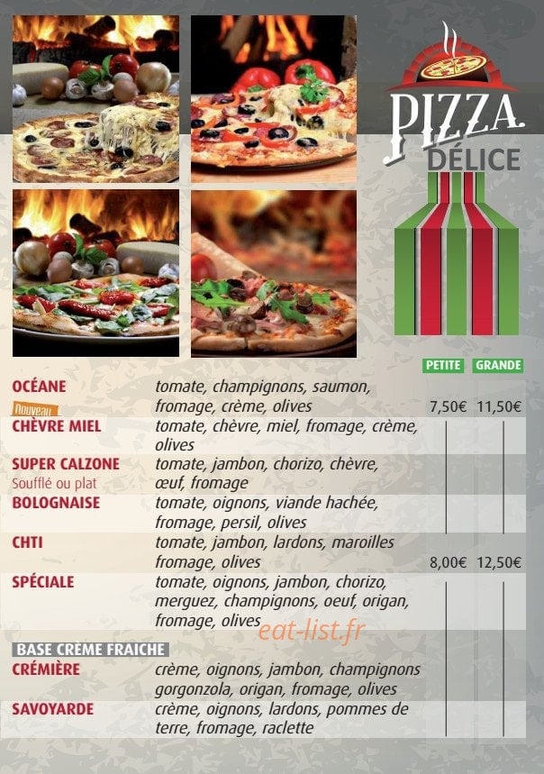 Pizza Délice — carte page 2