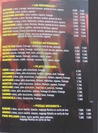 Pizza délice — carte page 2