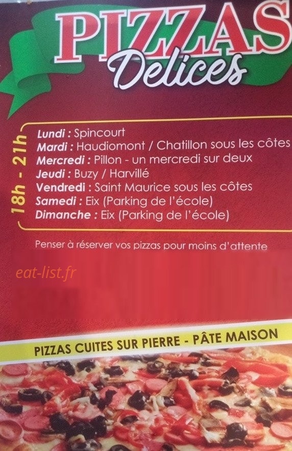 Pizza délices — carte page 1