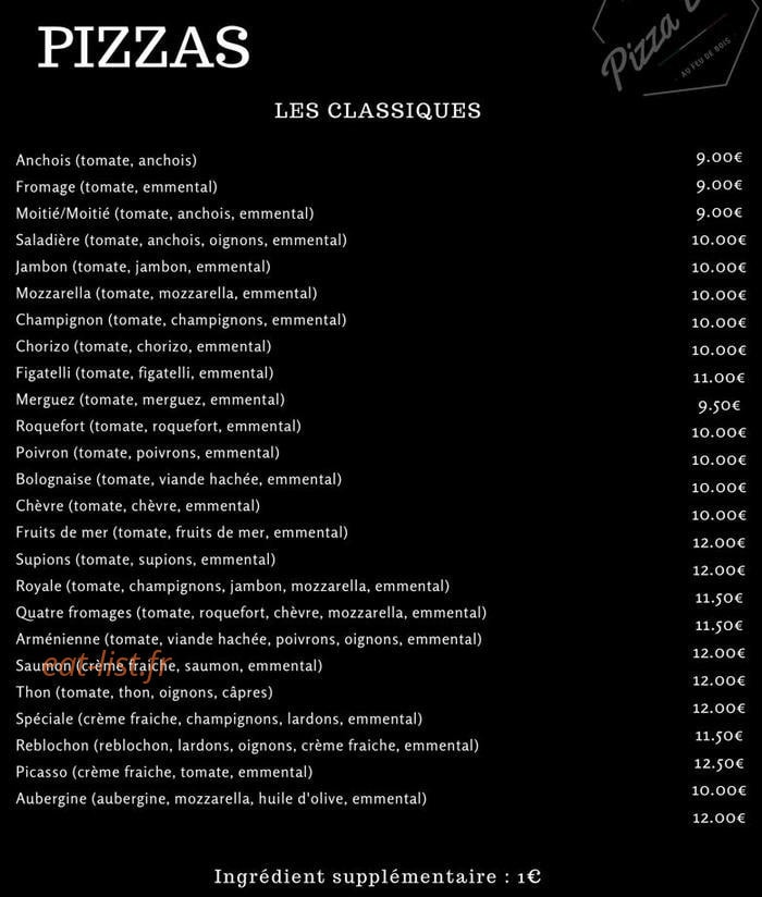 Pizza Denis — carte page 1