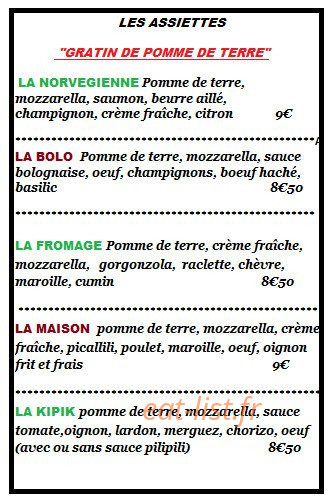 Pizza des Flandres — carte page 2