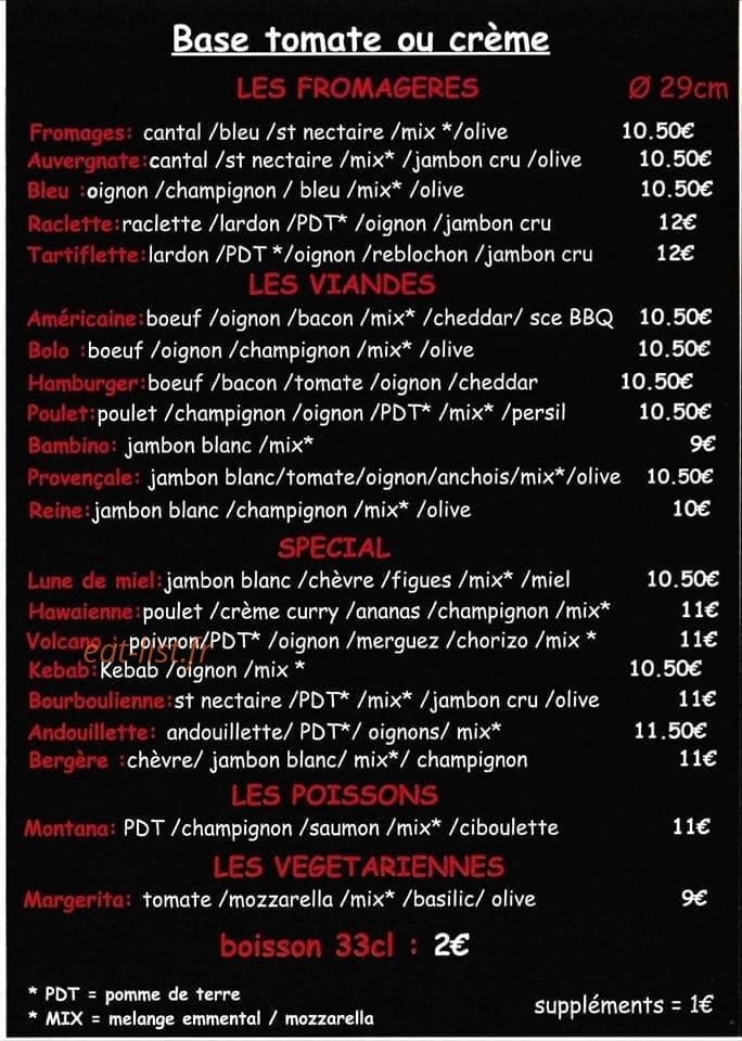 Pizza des Volcans — carte page 2