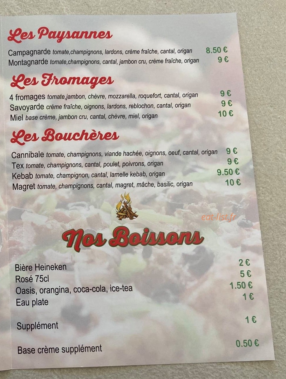 Pizza Deun’s — carte page 3