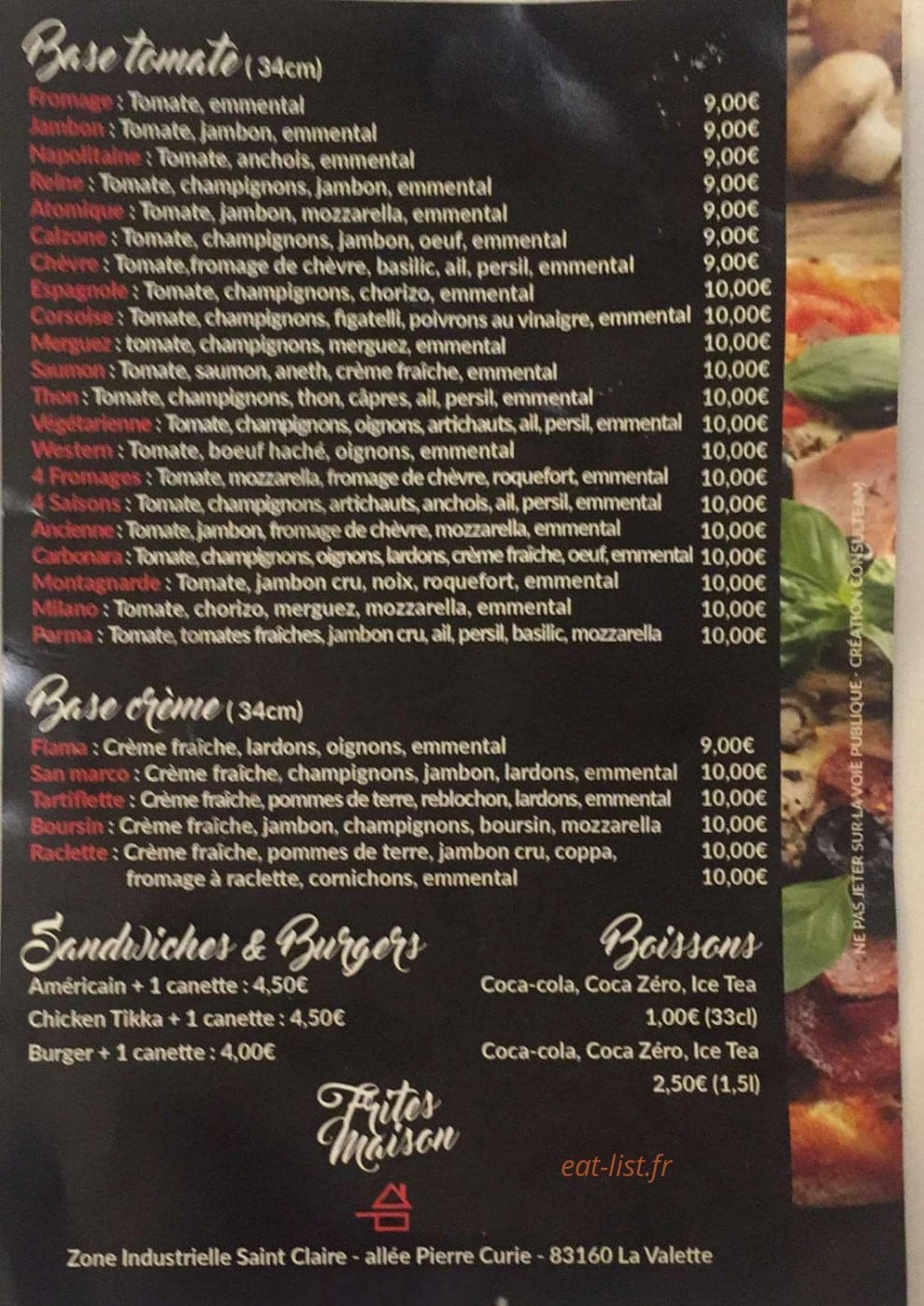 Pizza Dina — carte page 2